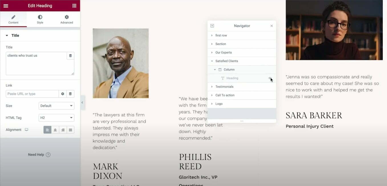 Elementor Navigation Tutorial site Design Melbourne, Wordpress
